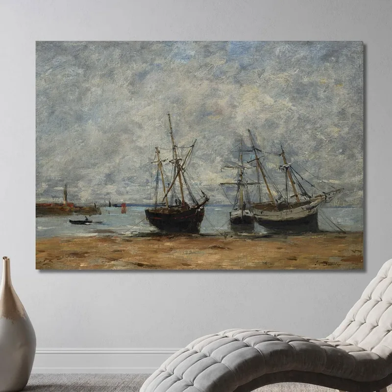 Portrieux – Le Port À Marée Basse Eugène Boudin