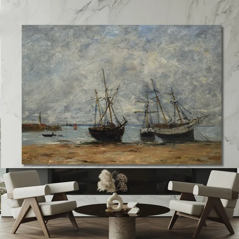Portrieux – Le Port À Marée Basse Eugène Boudin