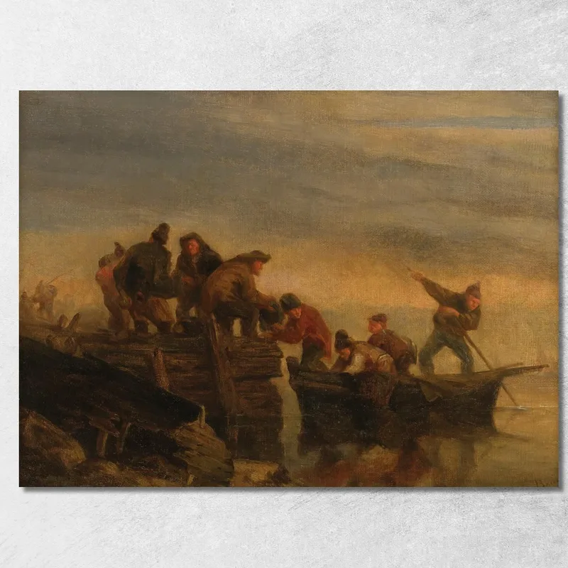 Pescadores Al Borde Del Agua Eugène Boudin