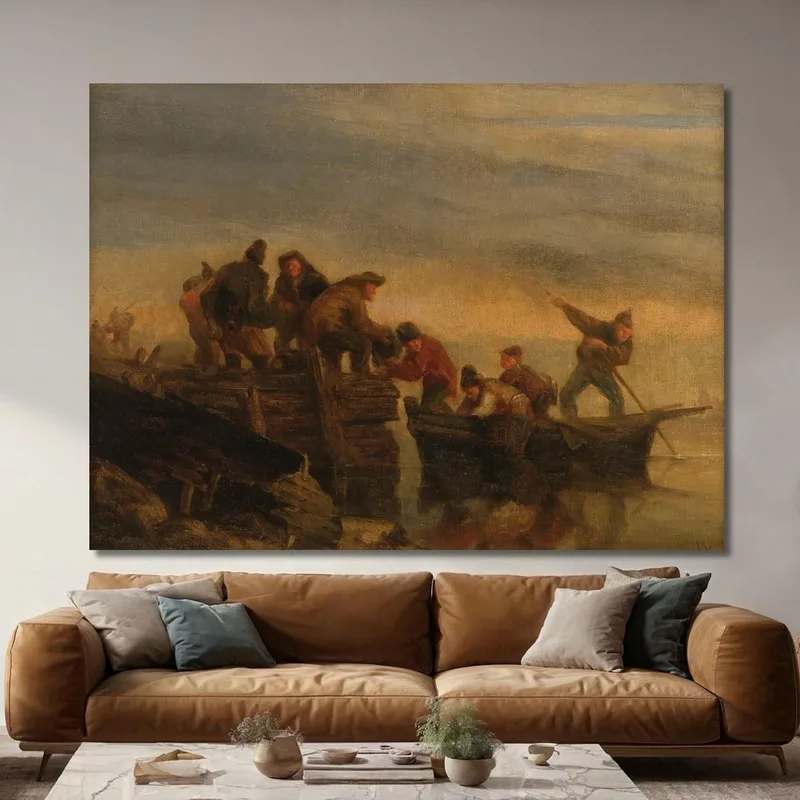 Pescadores Al Borde Del Agua Eugène Boudin