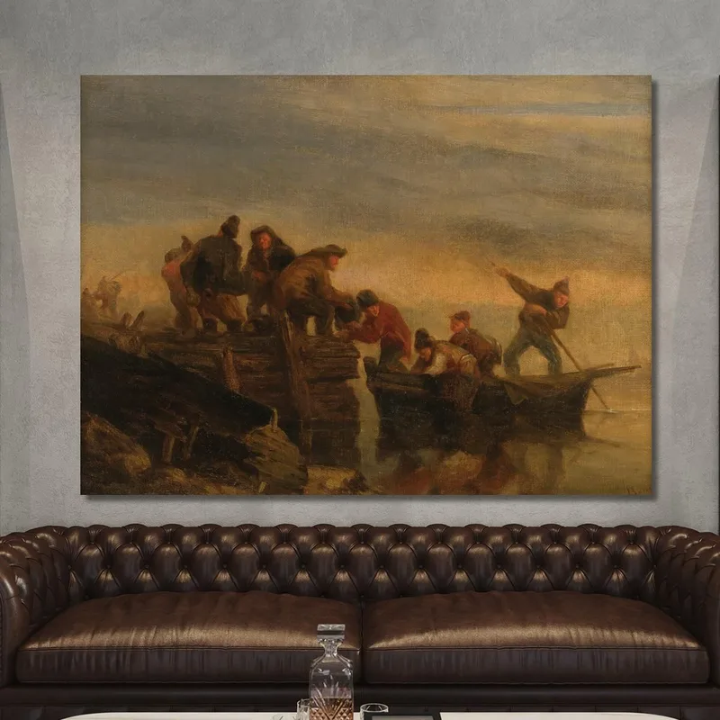 Pescadores Al Borde Del Agua Eugène Boudin