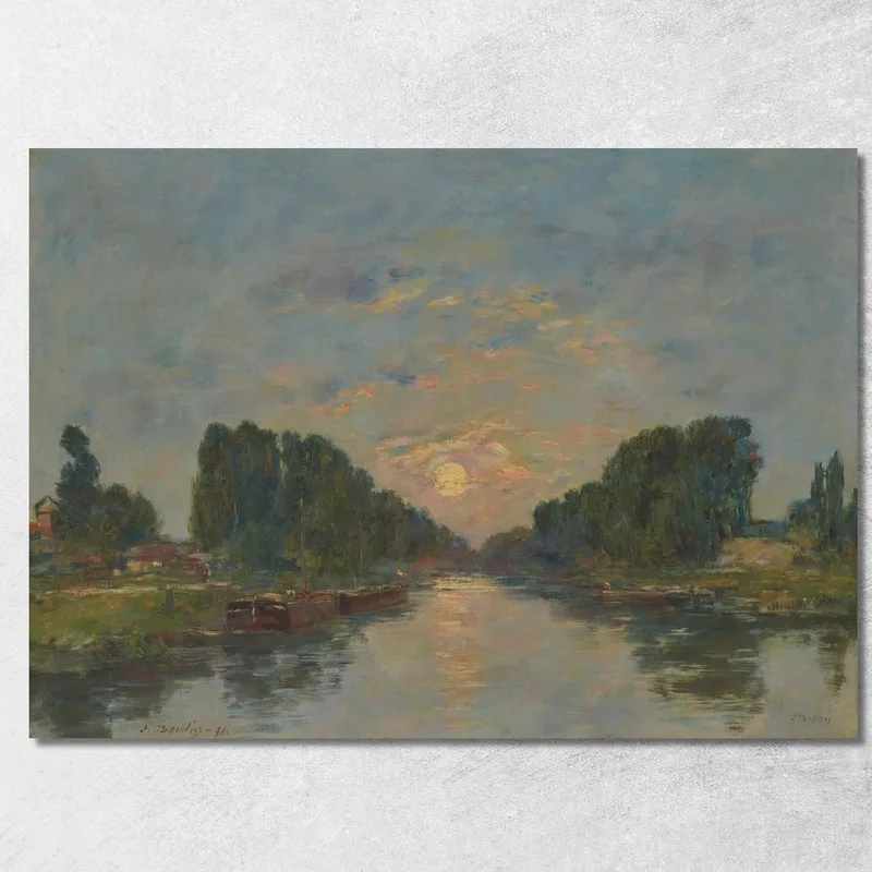 Saint-Valery-Sur-Somme. Efecto De Luna Sobre El Canal Eugène Boudin