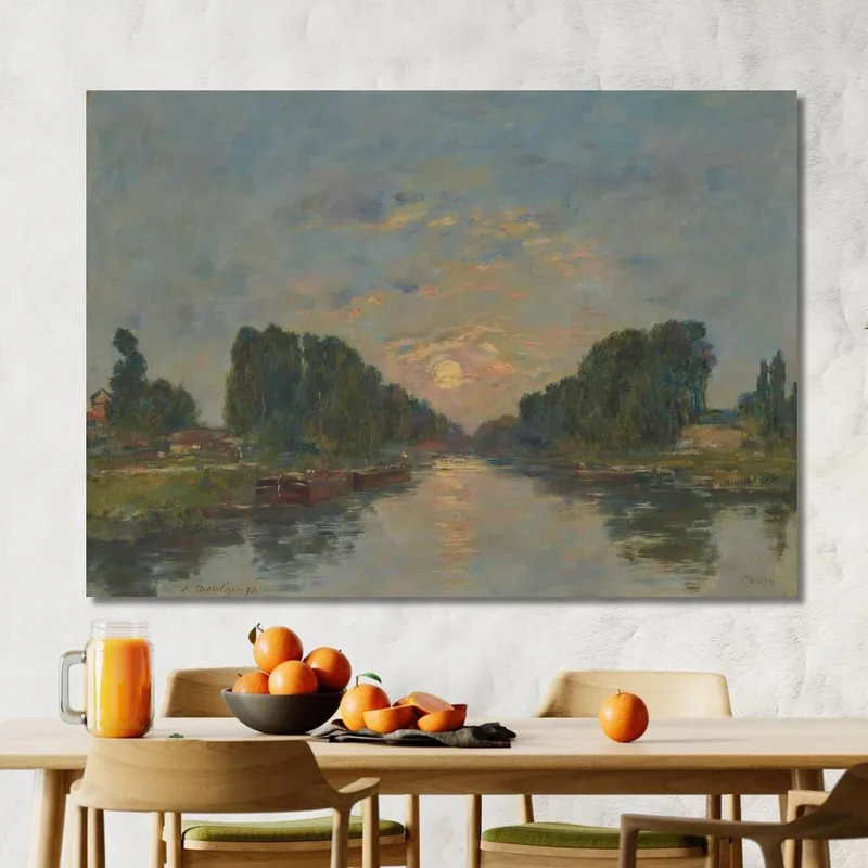 Saint-Valery-Sur-Somme. Efecto De Luna Sobre El Canal Eugène Boudin