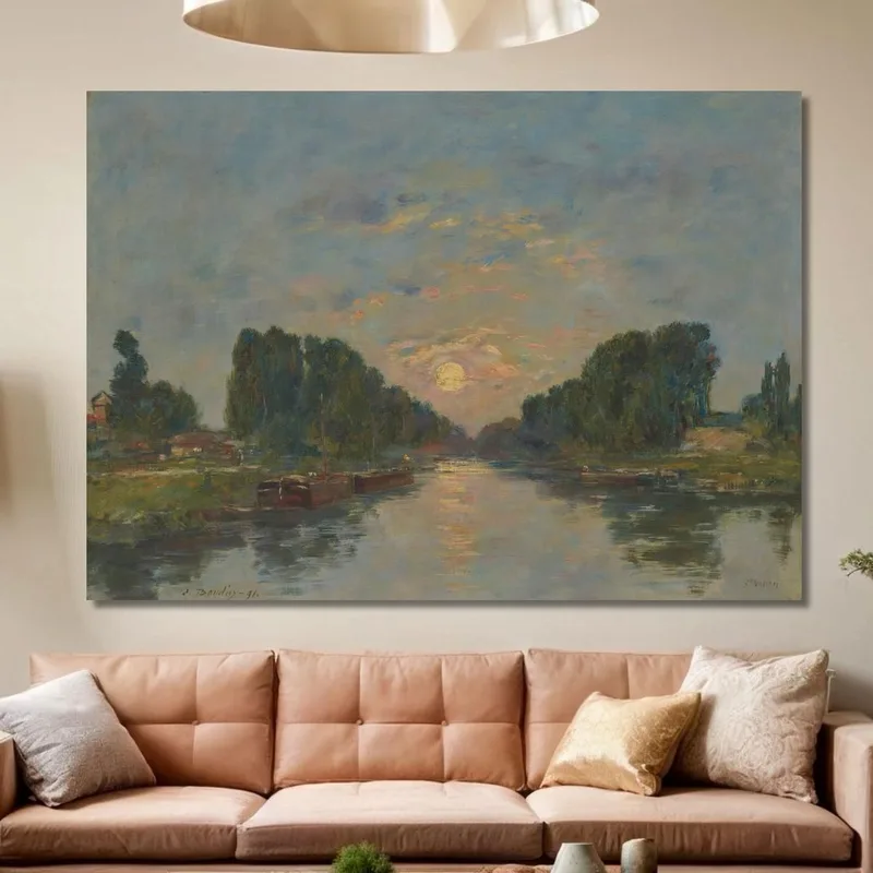 Saint-Valery-Sur-Somme. Efecto De Luna Sobre El Canal Eugène Boudin