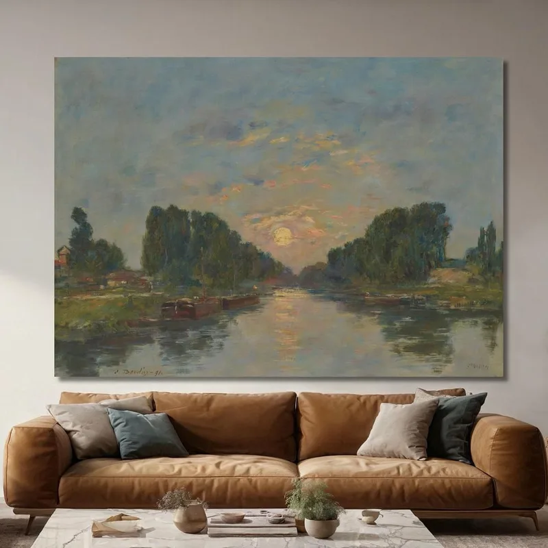 Saint-Valery-Sur-Somme. Efecto De Luna Sobre El Canal Eugène Boudin