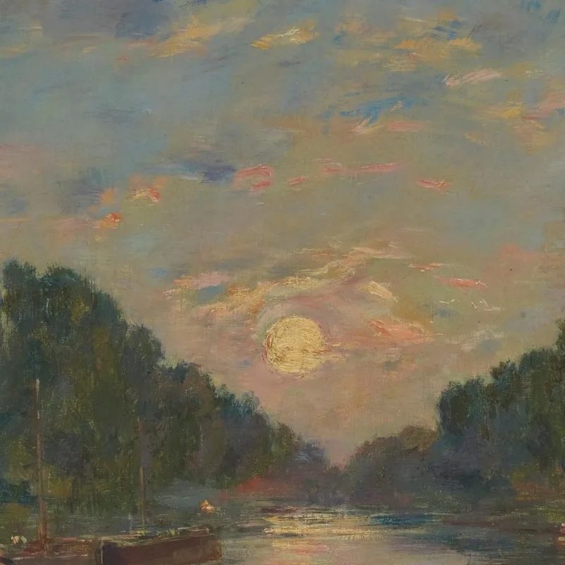 Saint-Valery-Sur-Somme. Efecto De Luna Sobre El Canal Eugène Boudin