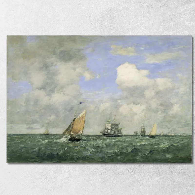 Ships And Sailing Boats Leaving Le Havre Eugène Boudin