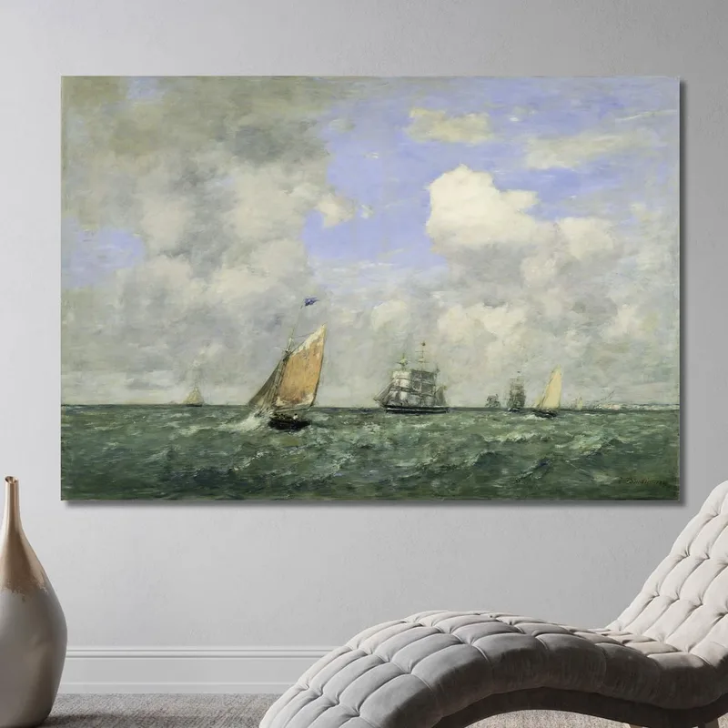 Ships And Sailing Boats Leaving Le Havre Eugène Boudin