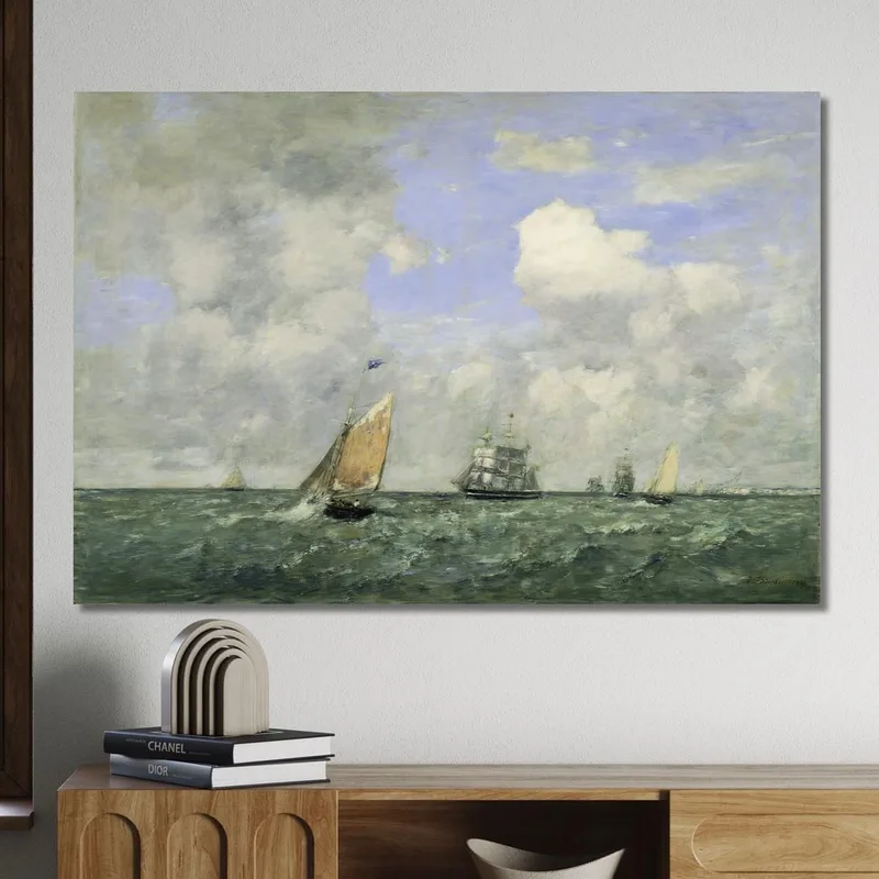 Ships And Sailing Boats Leaving Le Havre Eugène Boudin