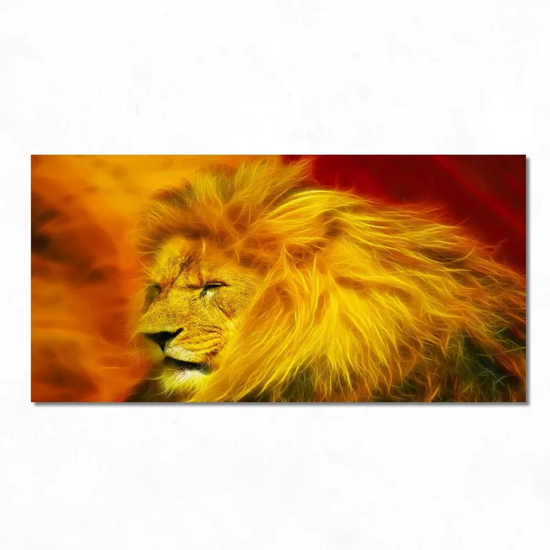 Rayonnement Majestueux du Lion tableau moderne