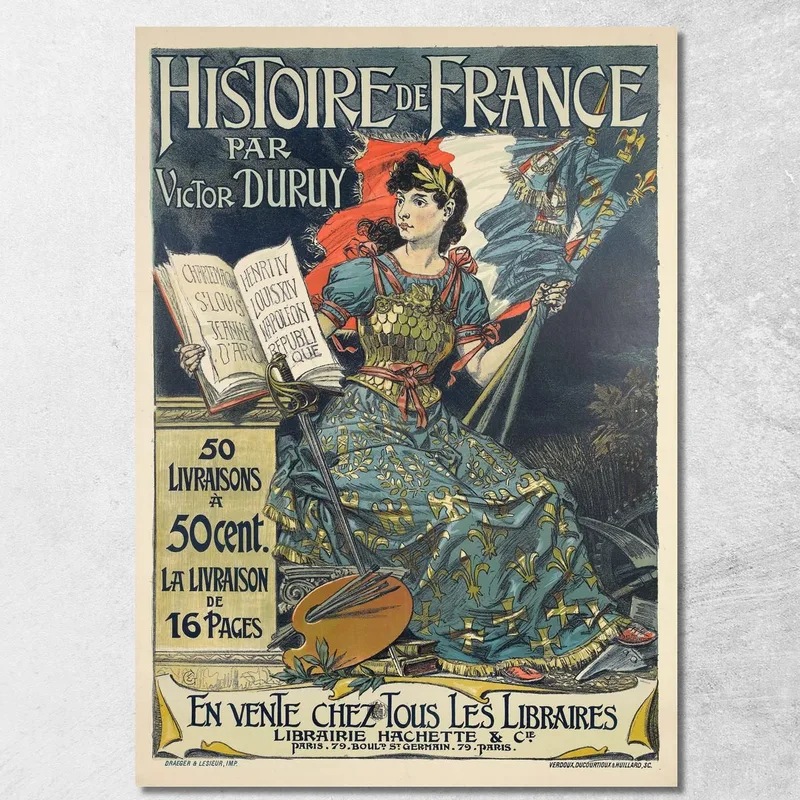 Storia Della Francia Eugène Grasset quadro stampa su tela