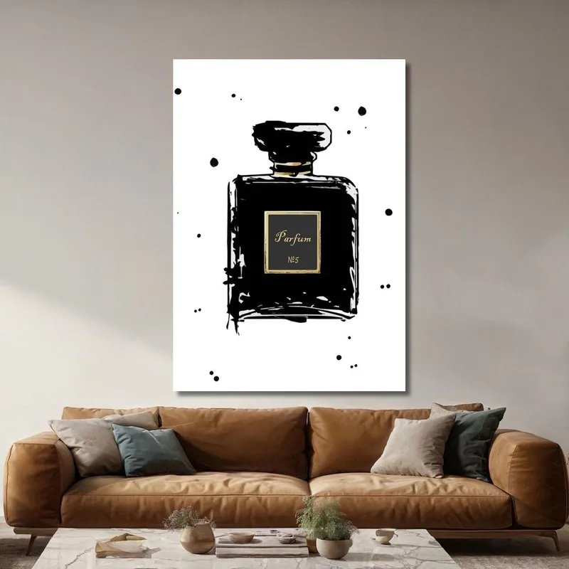 Black Perfume Painting Minimal Chic Style Fashion