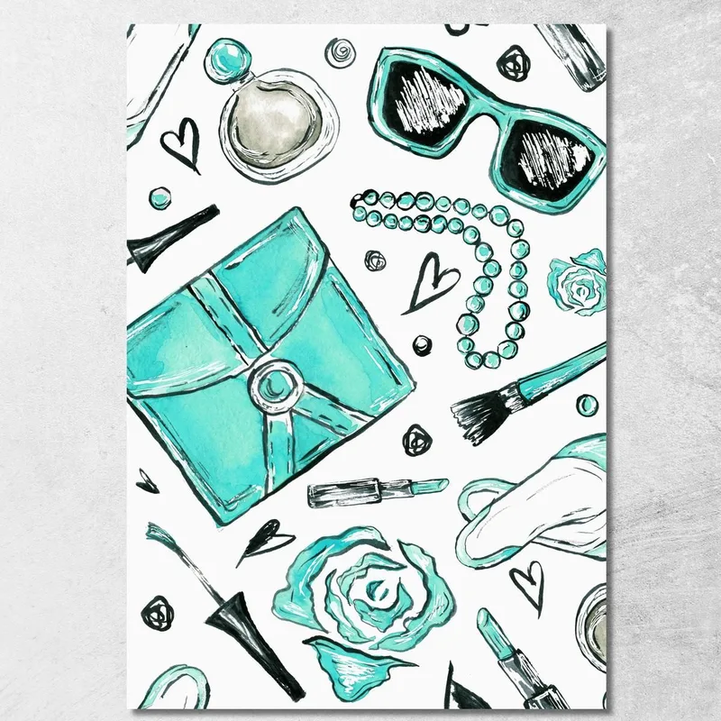 Accesorios Vintage Cuadro Turquesa Tiffany Fashion
