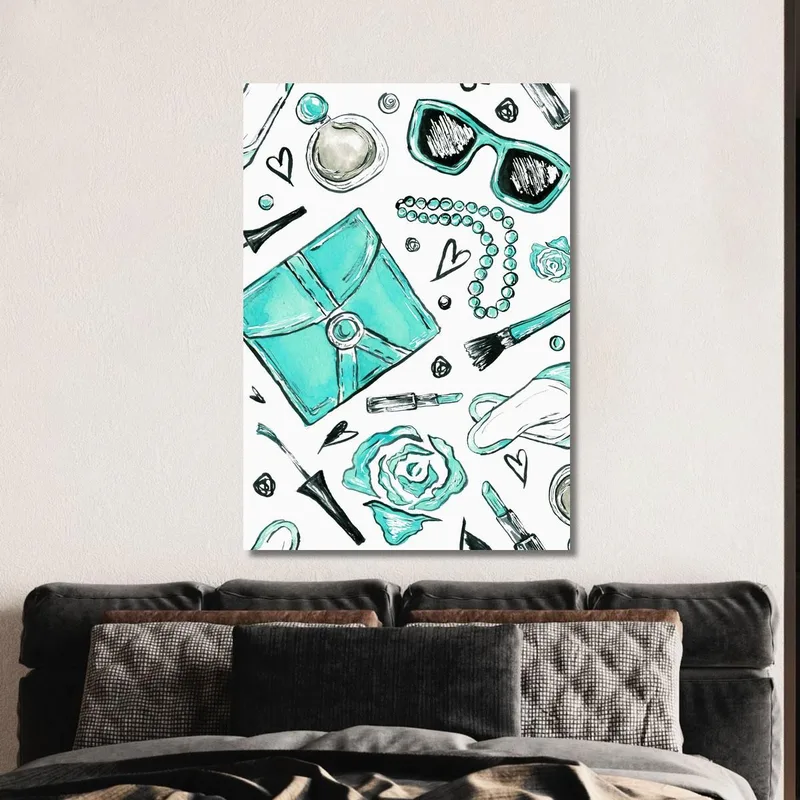 Accesorios Vintage Cuadro Turquesa Tiffany Fashion