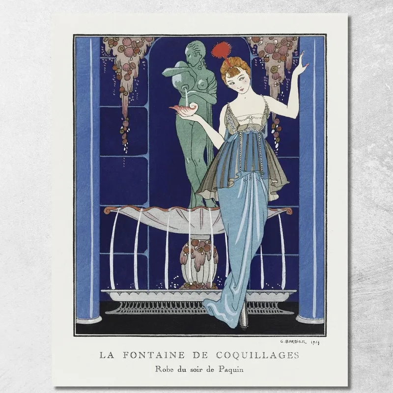 Das Shell Fountain Abendkleid Von Paquin George Barbier