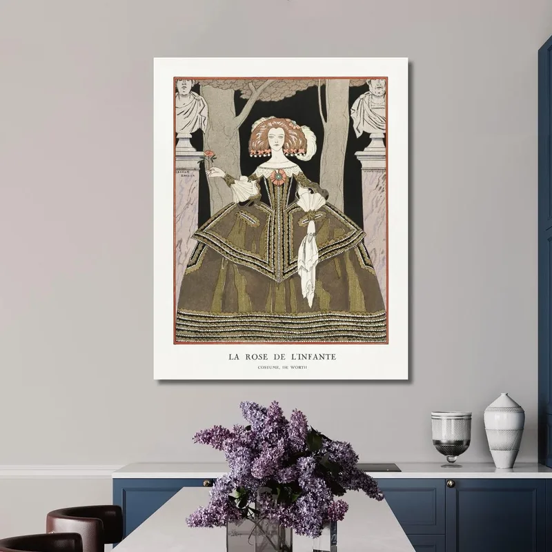 La Rosa Del Traje De Infanta De Valor De La Gazette Du Bon Ton. Arte- Modos Y Frivolitas No. 8 George Barbier