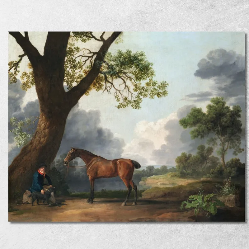 El Cazador Del Tercer Duque De Dorset Con Un Mozo De Cuadra Y Un Perro 1768 George Stubbs