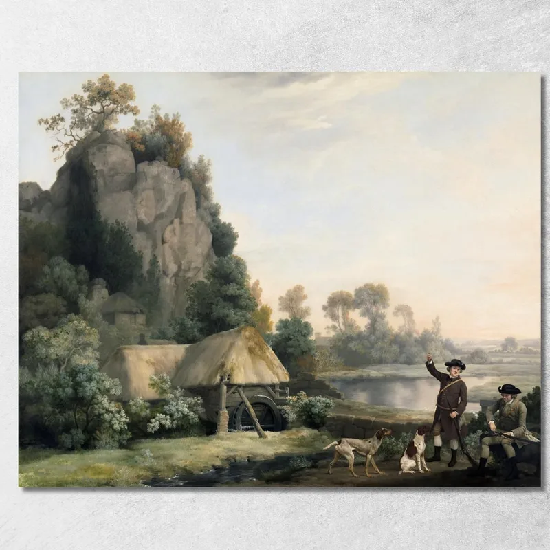Dos Caballeros Disparando Con Vistas A Los Riscos De Creswell Tomadas En El Acto George Stubbs