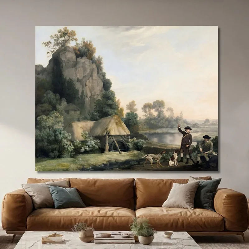 Dos Caballeros Disparando Con Vistas A Los Riscos De Creswell Tomadas En El Acto George Stubbs