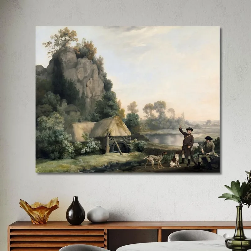 Dos Caballeros Disparando Con Vistas A Los Riscos De Creswell Tomadas En El Acto George Stubbs