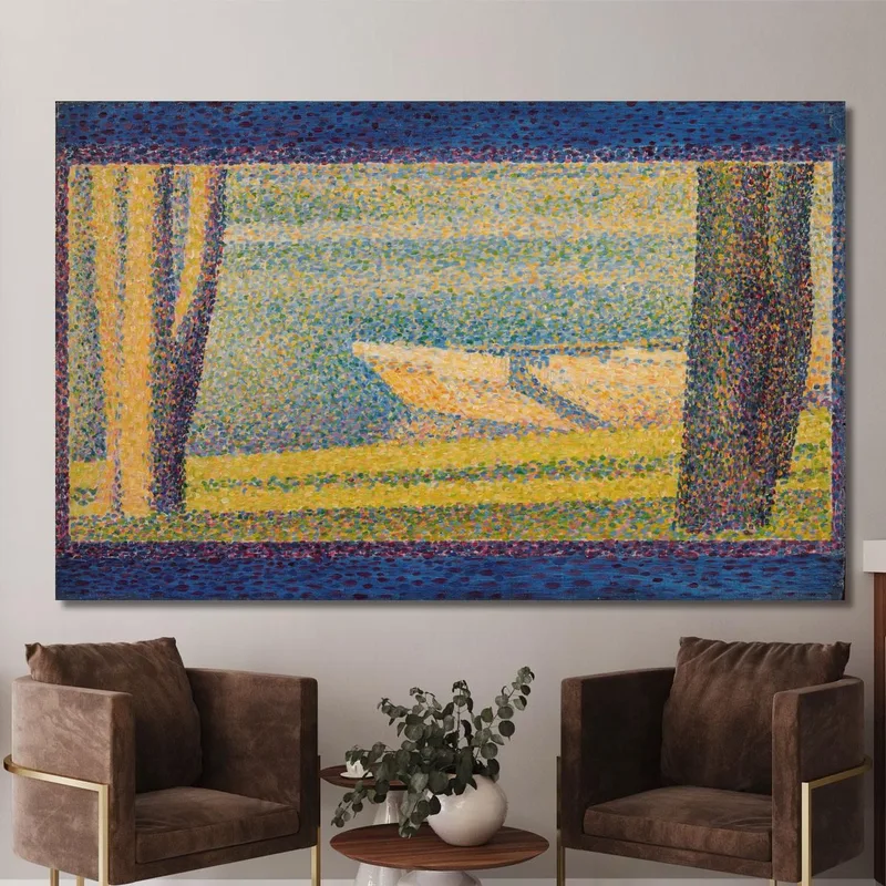 Festgemachte Boote Und Bäume Georges Seurat
