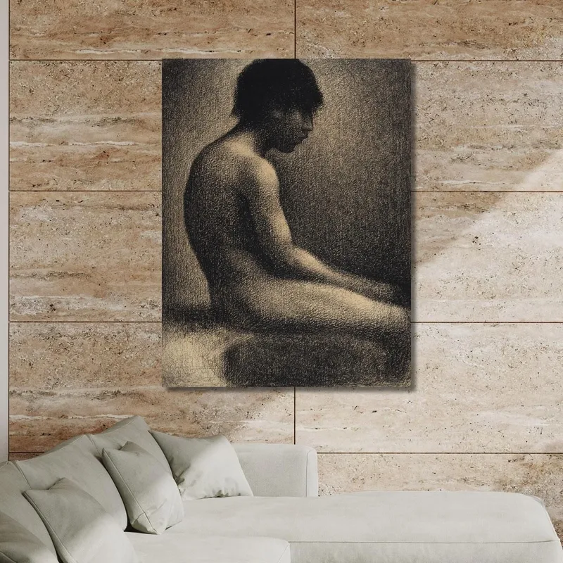Sitzende Aktstudie Für Une Baignade Georges Seurat