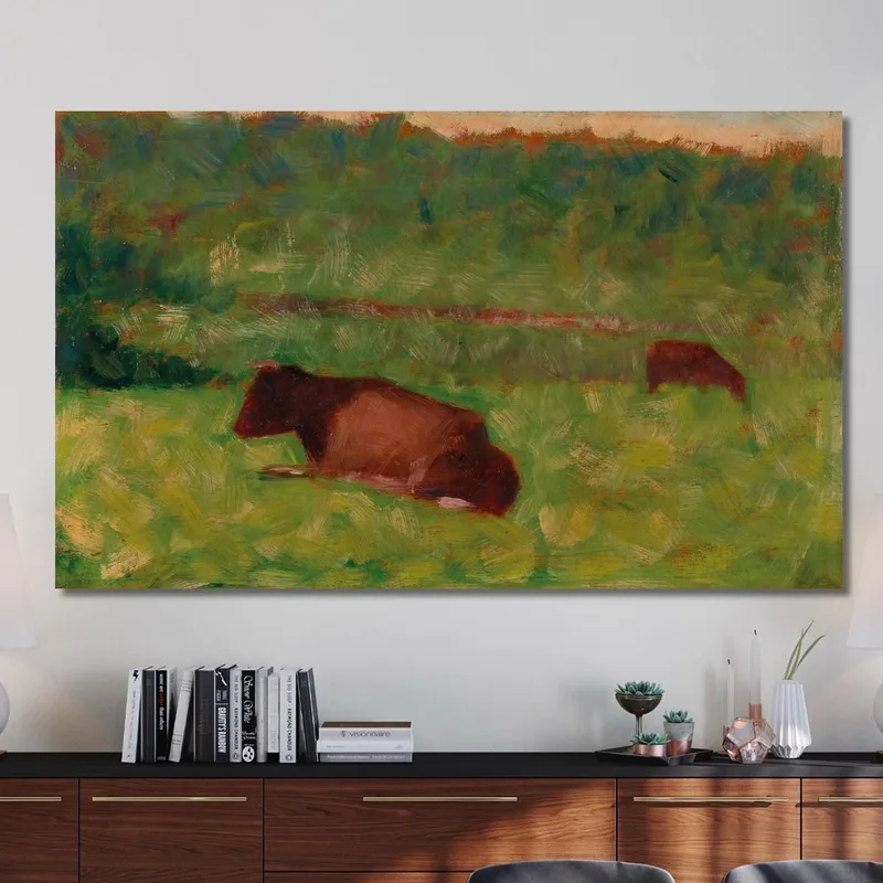 Vaches Dans Un Pré Georges Seurat