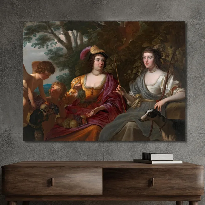 Doppio Ritratto Di Amalia Van Solms E Charlotte De La Trémoïlle Gerard van Honthorst quadro stampa su tela