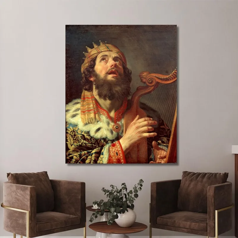 El Rey David Tocando El Arpa Gerard van Honthorst