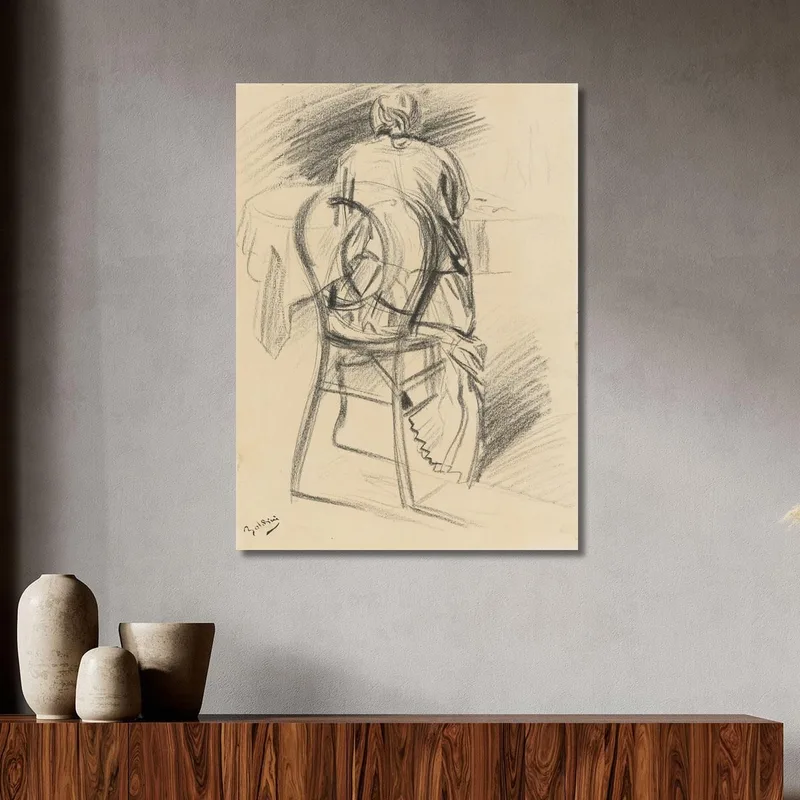 Eine Sitzende Frau Von Hinten Gesehen Giovanni Boldini