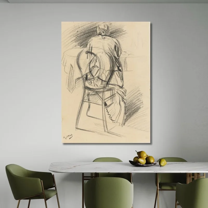 Eine Sitzende Frau Von Hinten Gesehen Giovanni Boldini