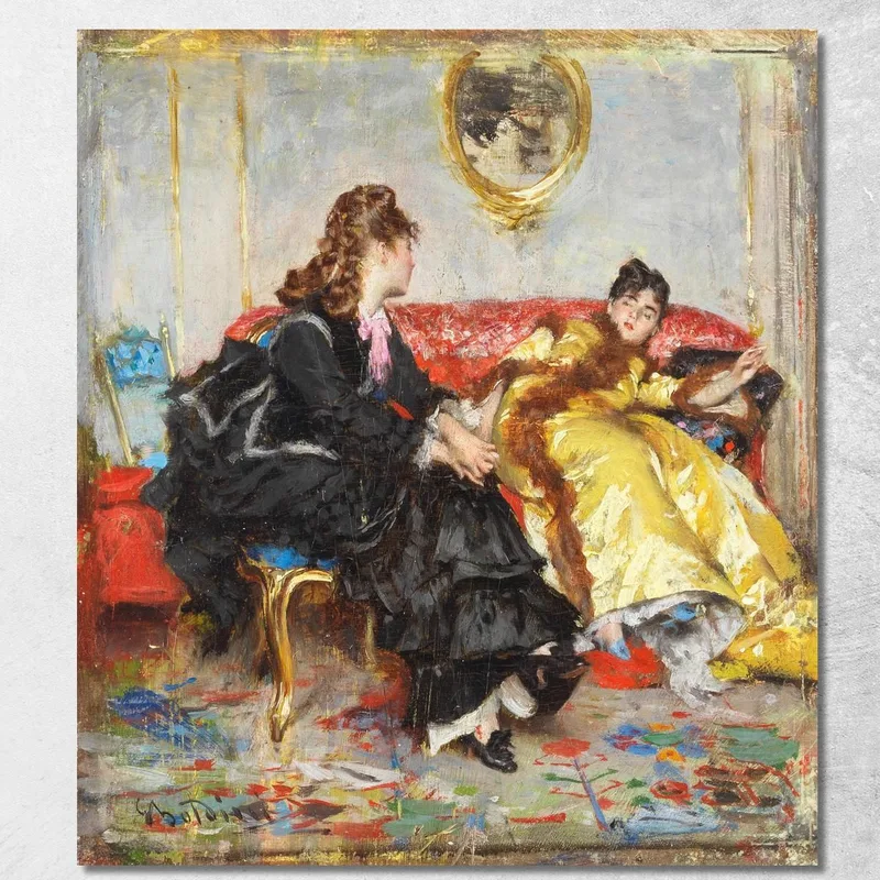 Dos Señoras Sentadas En Un Interior Giovanni Boldini