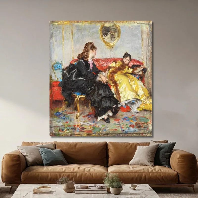 Dos Señoras Sentadas En Un Interior Giovanni Boldini