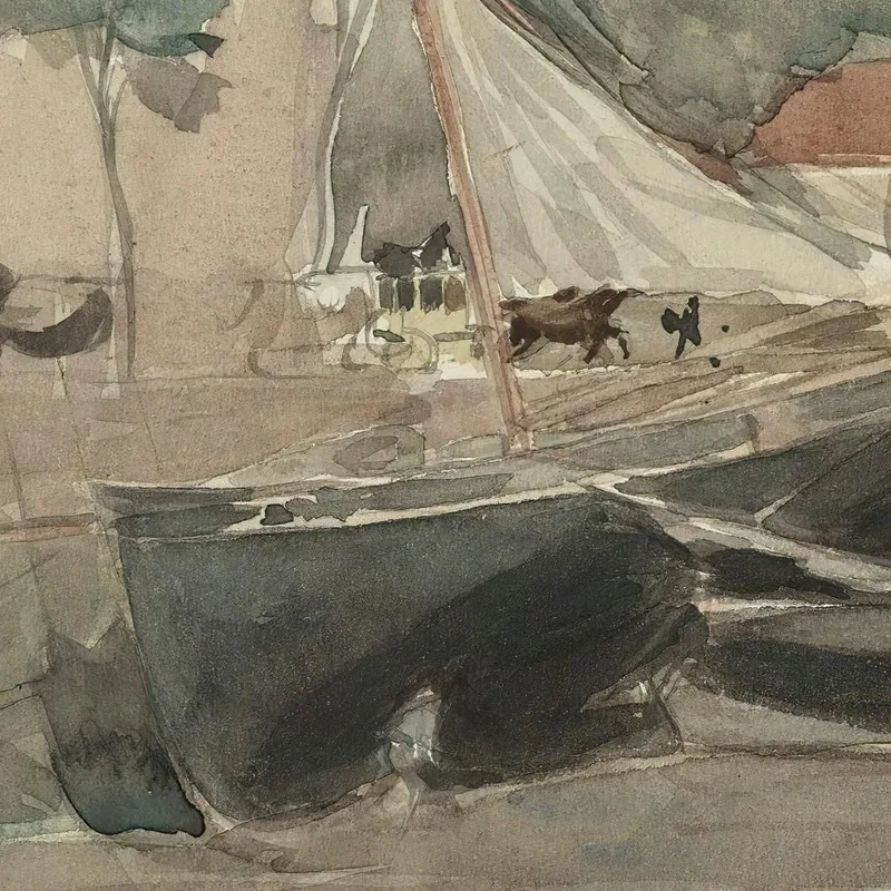 Festgemachte Boote Giovanni Boldini