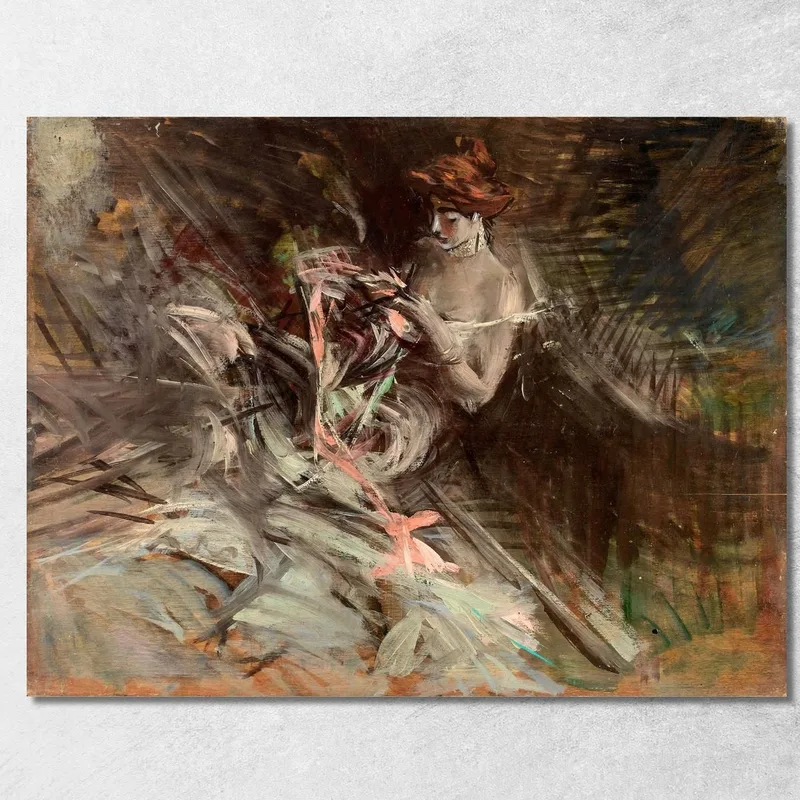 The Ball Gown Interior With Young Girl Sewing Giovanni Boldini canvas print