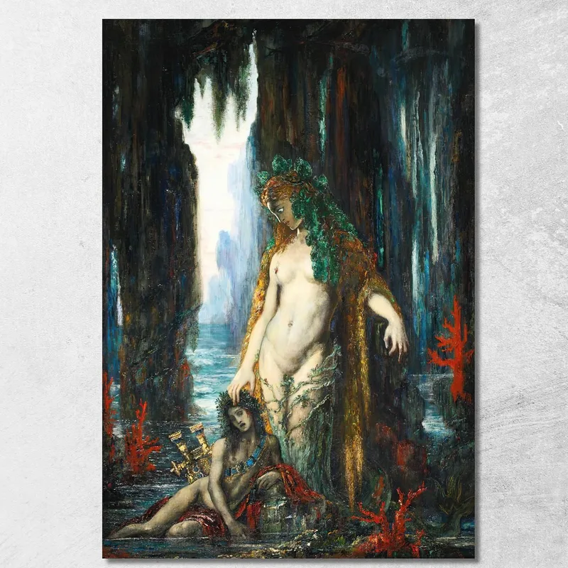 Der Dichter Und Die Meerjungfrau 1893 Gustave Moreau drucken auf leinwand