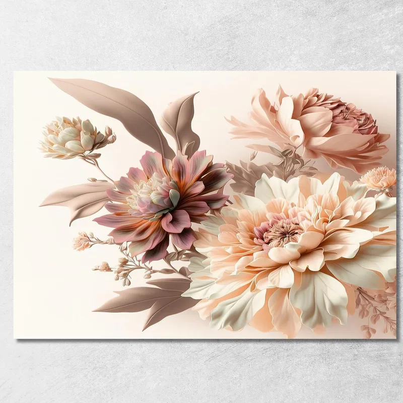 Rosa Und Beige Blumen Malerei Vintage Aquarell, Moderne Abstrakte Blumen Malerei drucken auf leinwand
