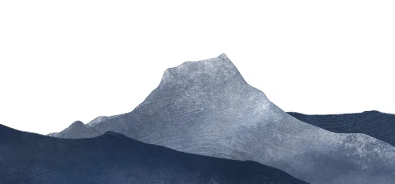 Pintura De Paisaje Abstracto Arte Minimalista Paisaje Montañoso Azul