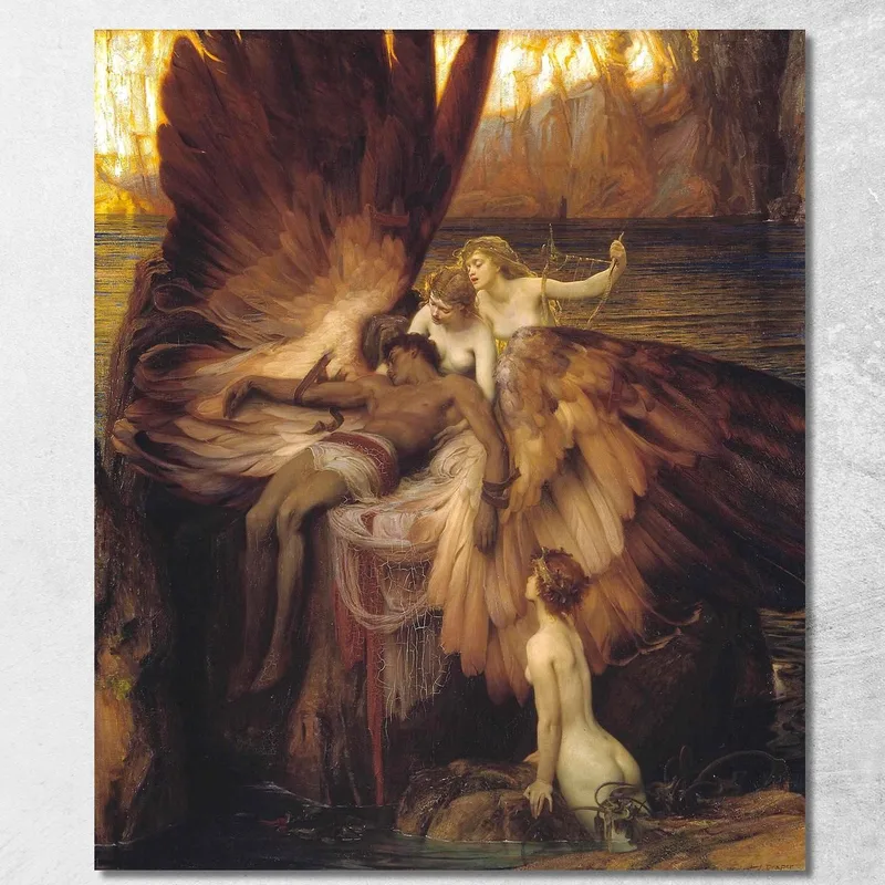 Il Lamento Per Icaro Herbert James Draper quadro stampa su tela