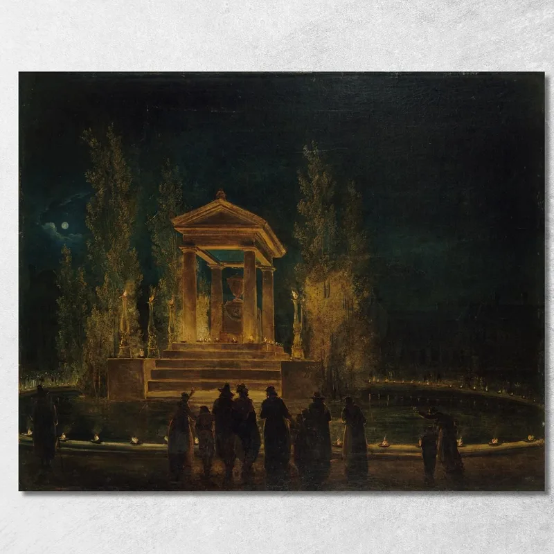 The Temporary Mausoleum Of Jean-Jacques Rousseau On The Tuileries Basin Hubert Robert