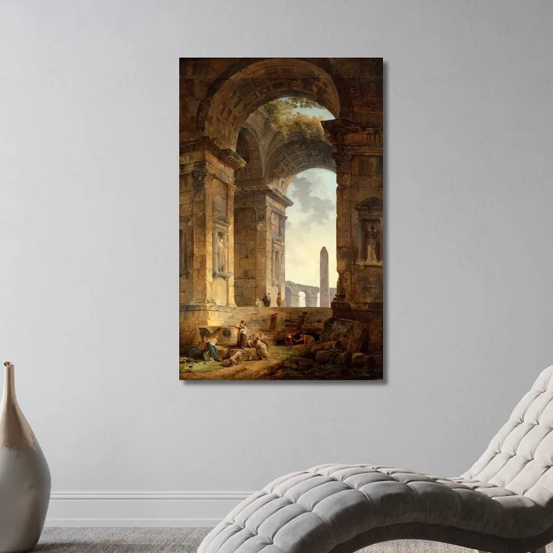 Ruines Avec Un Obélisque Au Loin Hubert Robert