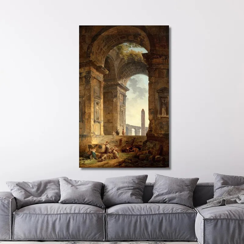 Ruines Avec Un Obélisque Au Loin Hubert Robert