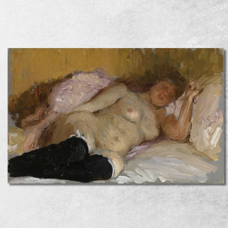 The Artist'S Wife Natalia Nordman Sleeping Ilya Efimovich Repin canvas print