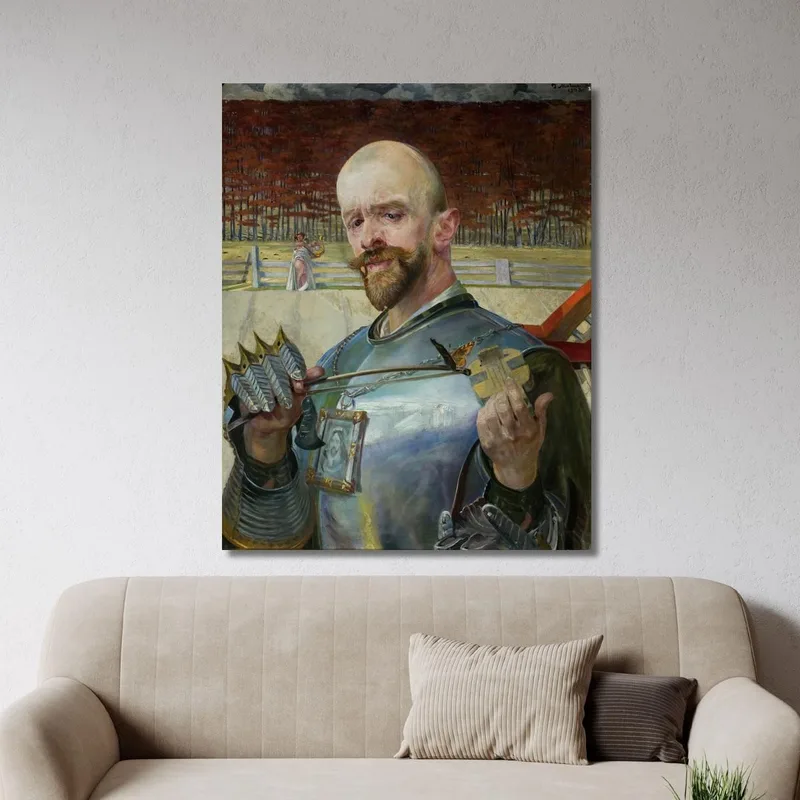 Autoportrait En Armure Avec Violons Jacek Malczewski