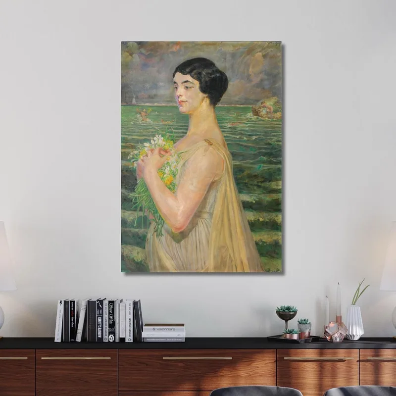 Donna Al Mare Jacek Malczewski quadro stampa su tela