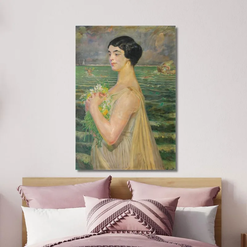 Donna Al Mare Jacek Malczewski quadro stampa su tela