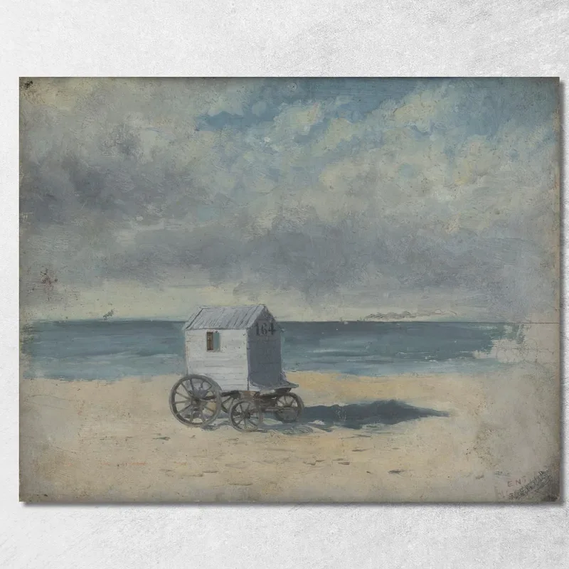 Badehütte Am Strand James Ensor drucken auf leinwand