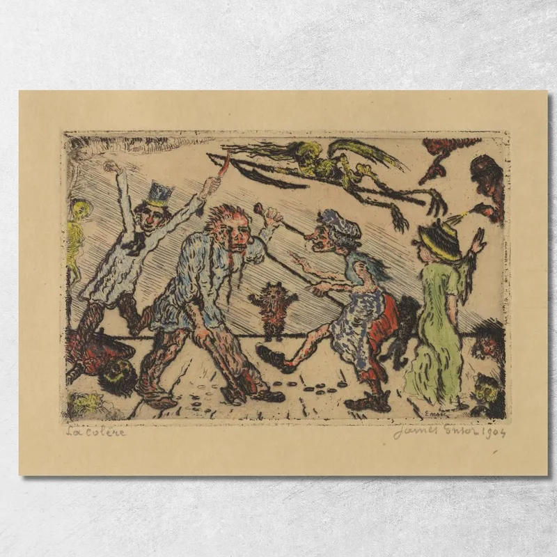 Der Zorn James Ensor drucken auf leinwand