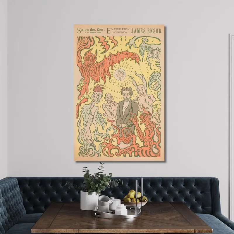 Demonios Burlándose De Mí Cartel De La Exposición De James Ensor En El Salon Des Cent En París James Ensor