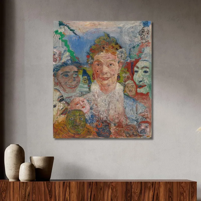 Old Lady With Masks James Ensor